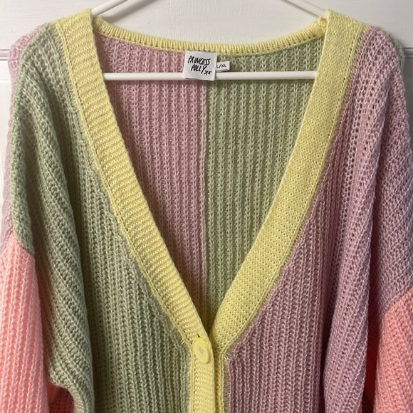 Princess Polly Naomi multicoloured V neck oversized cardigan women’s size L/XL - Picture 4 of 14